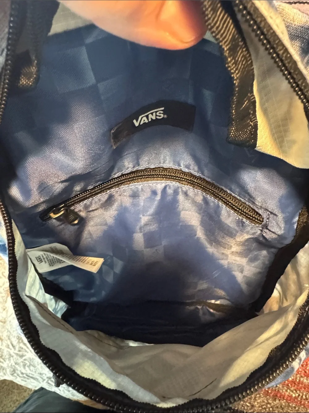 Vans Blue and White Tie-Dye Mini Backpack